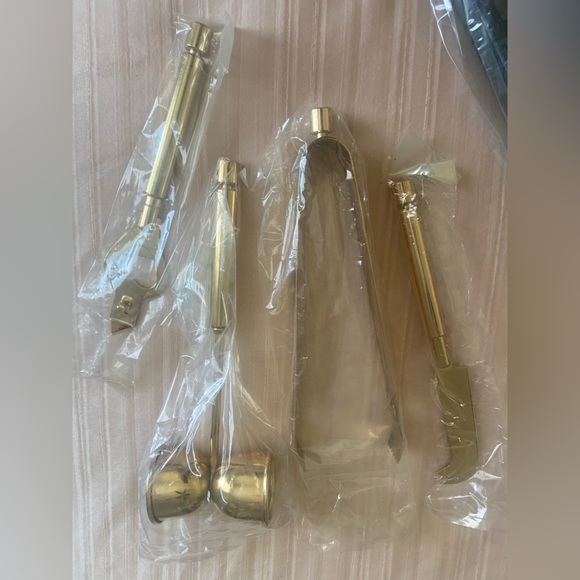 Midcentury Marble and Brass Plated Bar Tool Set By Shelton-Ware, Made in Taiwan - Picture 4 of 8